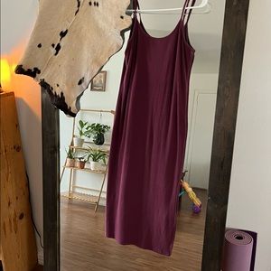 Large midi body con dress with slit on side